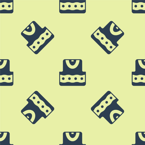 蓝色马甲图标孤立无缝图案上图片下载