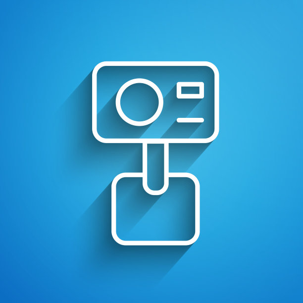 白线行动极端相机图标孤立图片下载