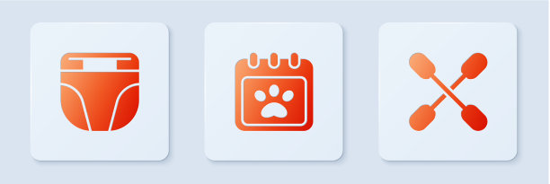 为狗狗设置日历梳洗尿布和棉图片下载