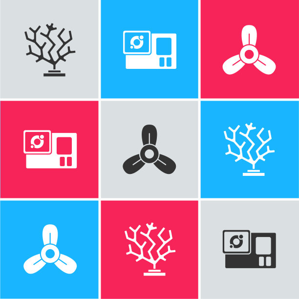 设置珊瑚镜头和船螺旋桨图片下载