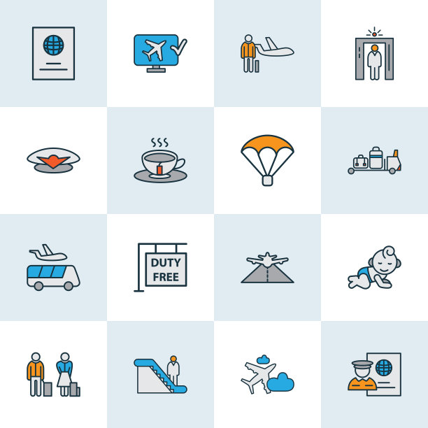 交通图标用彩色线设置图片下载