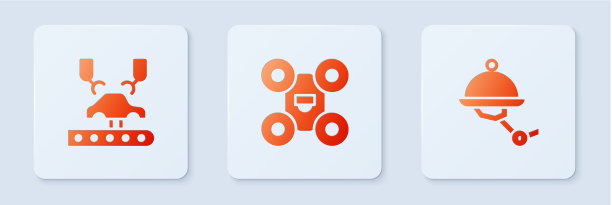 设置无人机机器人手臂工厂和服务员图片下载