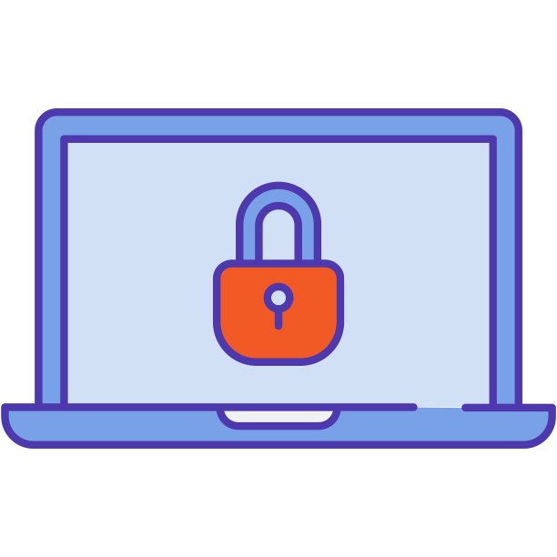 锁定笔记本电脑屏幕矢量安全电脑图标图片下载