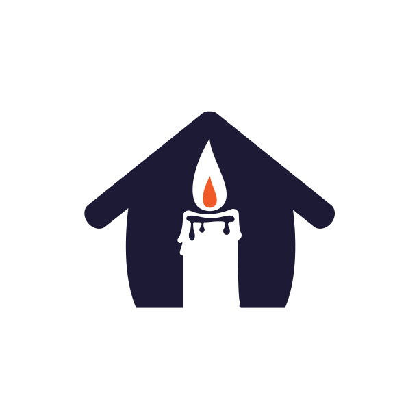 蜡烛家居造型概念logo设计图片下载