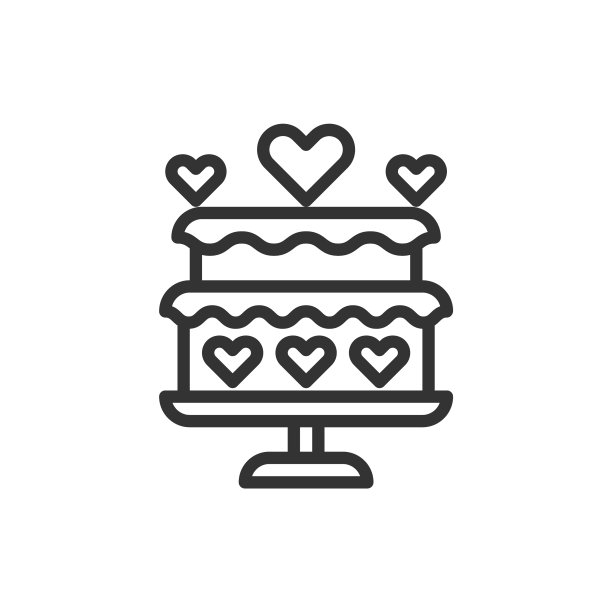 心形蛋糕爱的图标或标志图片下载