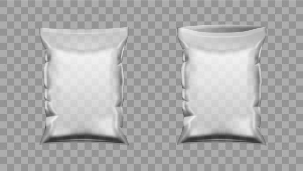 两个透明包装的零食开合图片下载