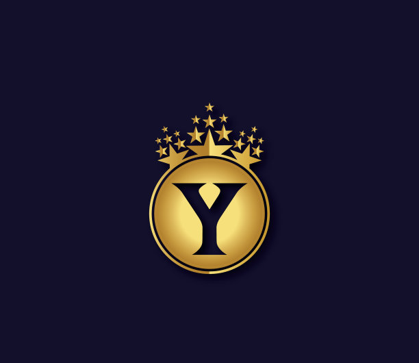 Y字母皇冠金色标志设计理念图片下载