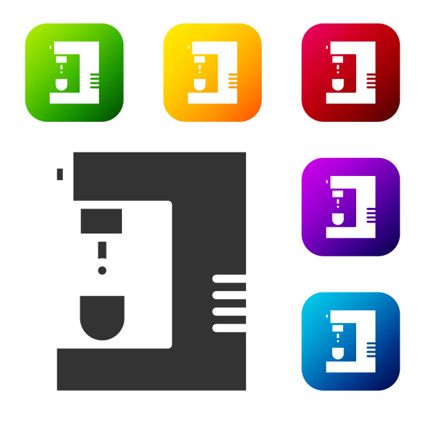 黑咖啡机图标孤立在白色图片下载