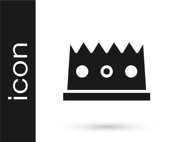 黑色国王皇冠图标孤立在白色背景图片下载