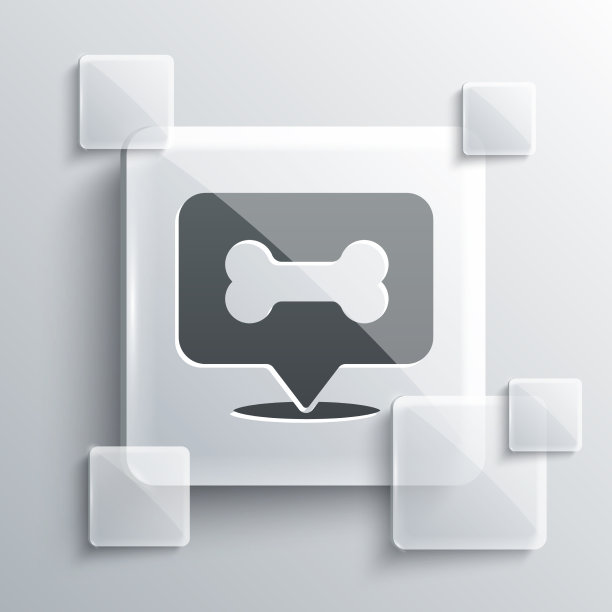 灰色狗骨头图标孤立在灰色背景图片下载