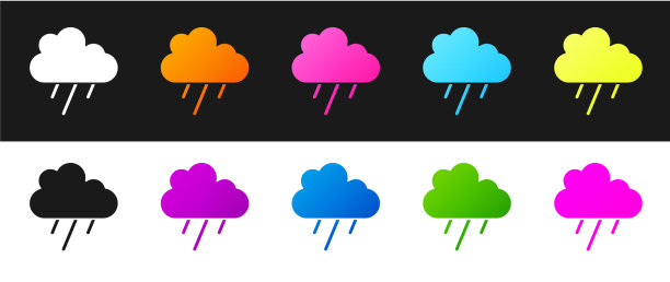 设置云与雨图标隔离在黑色和图片下载