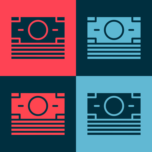 波普艺术堆砌的纸币上孤立的现金图标图片下载