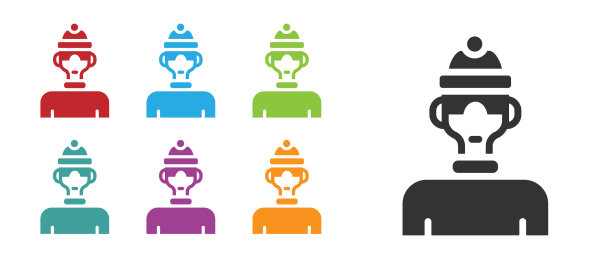 黑色冬季运动员图标孤立在白色图片下载