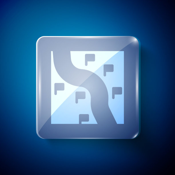 白色路线位置图标被蓝色隔离图片下载