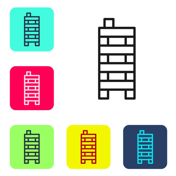 麻将牌黑线图标孤立在白色上图片下载