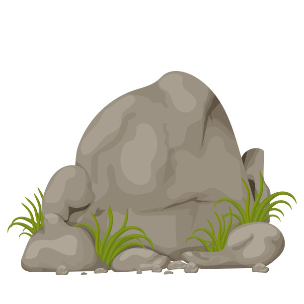 石头大石头用草细部绘制图片下载