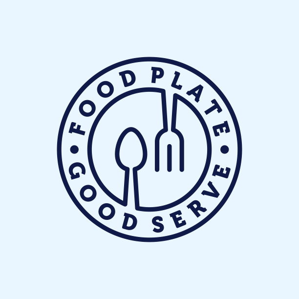 餐厅或咖啡厅线条艺术现代标志设计图片下载