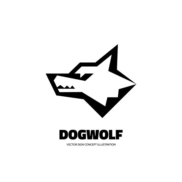 狼或狗头标志模板概念图片下载