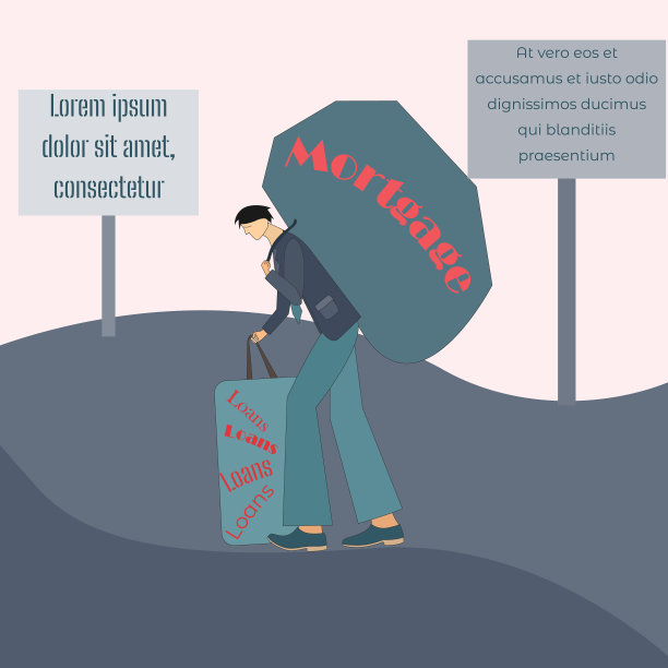 男人拿着沉重的行李，象征着贷款图片下载