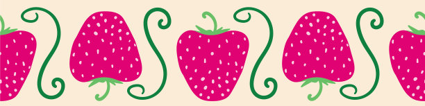 粉红色的草莓水平边框图片下载