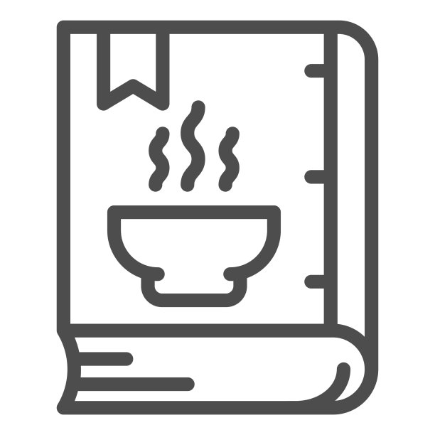 书与食谱线图标饮食概念图片下载