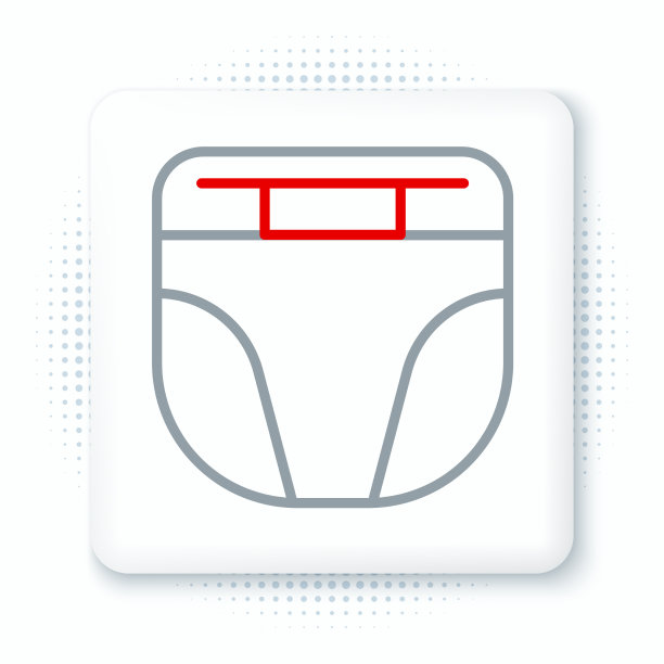 尿不湿线狗图标隔离在白色图片下载