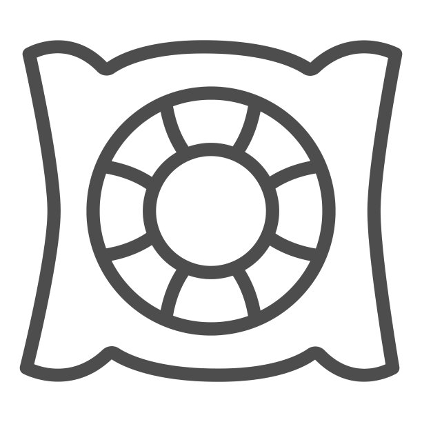 枕头和救生圈线图标启动概念图片下载