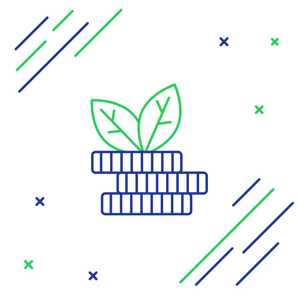 线美元植物图标孤立在白色图片下载