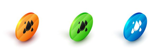 等距水滴图标孤立在白色图片下载