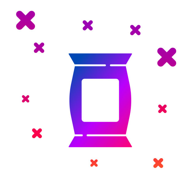 彩色包装袋或包装薯片图标隔离上图片下载