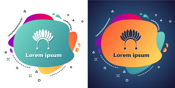 白色印第安人头饰与羽毛图标孤立图片下载