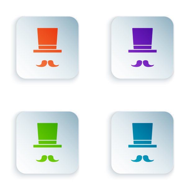 彩色魔术师图标孤立在白色背景图片下载