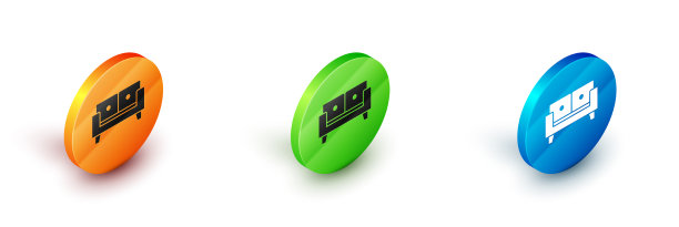 等距沙发图标孤立在白色背景图片下载