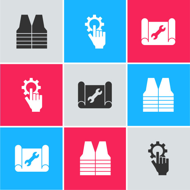 设置安全背心设置在手和图形图片下载