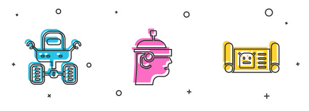 设置火星探测器智能眼镜和机器人蓝图图片下载