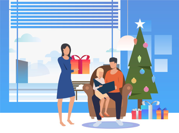 全家欢度平安夜图片下载