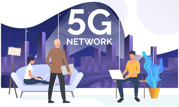 在现代办公室里用笔记本电脑工作的男男女女图片下载