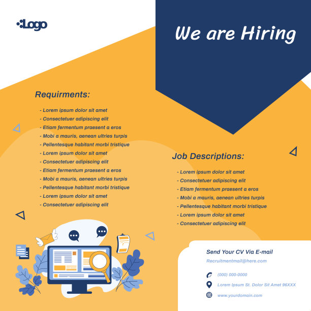 招聘工作模板登陆页插图图片下载