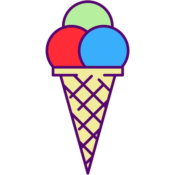 冰淇淋图标矢量圆锥插图上的白色图片下载