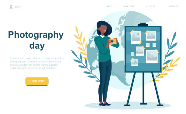 女主人公正在庆祝世界摄影日图片下载