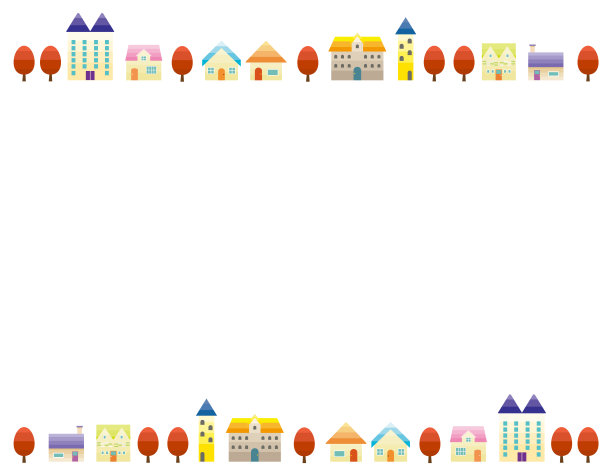 简单的城市景观和城市景观插图。矢量插图。秋天的风景。图片下载