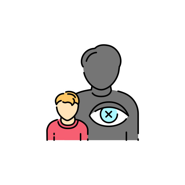 被遗弃的孩子颜色线图标儿童虐待图片下载