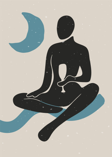 波西米亚当代海报背景。极简主义女性剪影为社交媒体的中世纪美学，矢量艺术打印图片下载