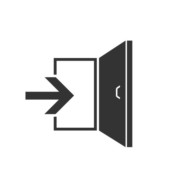 图标打开的门与箭头出口图片下载