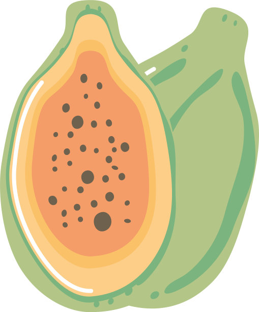 木瓜鲜果icon孤立style图片下载