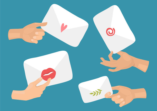 手握信封，贴十字涂鸦信图片下载