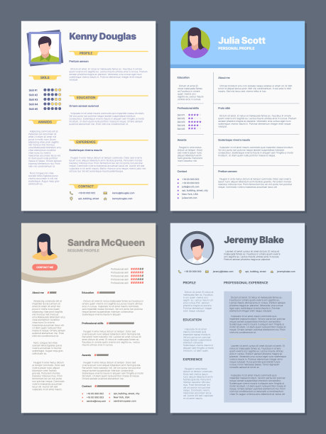简历模板企业职位简历经理设计图片下载