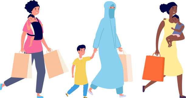 购物女人不同国籍的女人图片下载