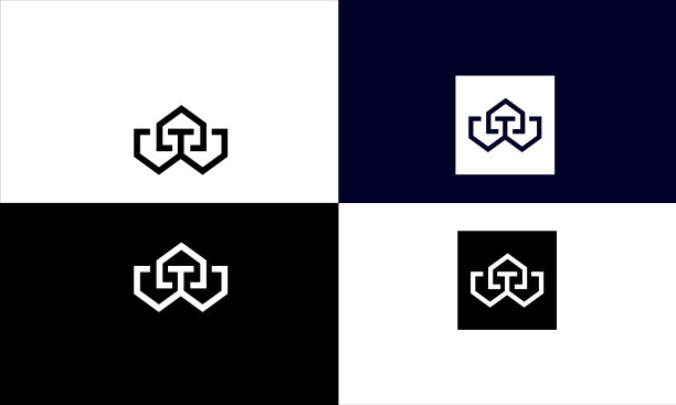 房地产矢量标志设计与字母WT,TW图片下载