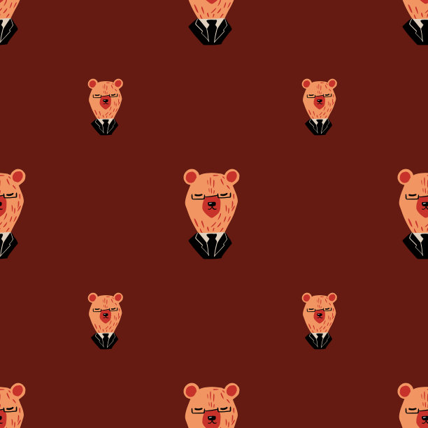 装饰无缝图案与粉色搞笑熊图片下载